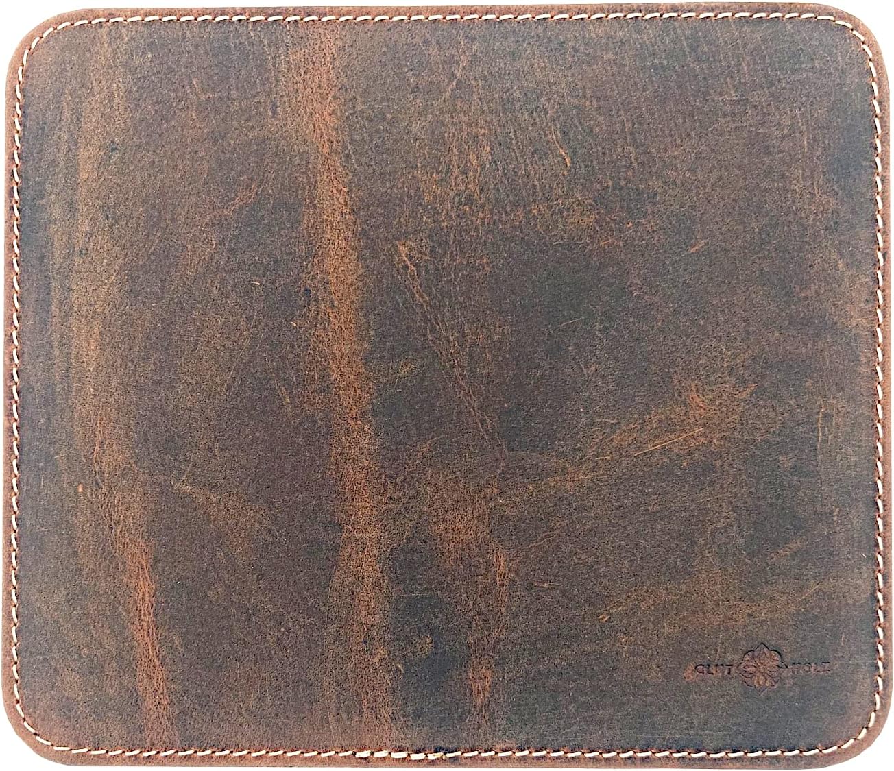 GLUTHOLZ edles Mousepad Leder Vintage, Desk Pad handgefertigt Made in