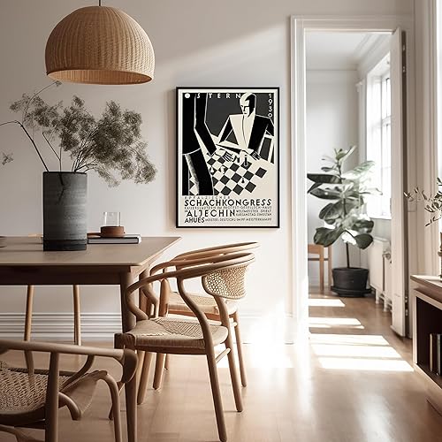 Miniatura 5 de Poster Master Póster vintage de torneo de ajedrez - Impresión retro de ajedrez - Arte deportivo - Arte alemán - Regalo para él y ella - Gran