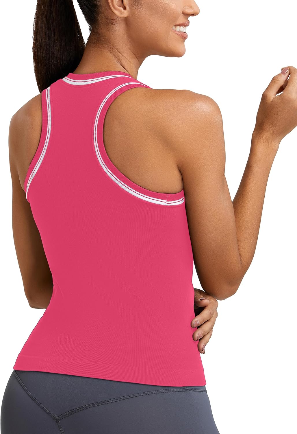 MathCat Workout Tank Tops for Women Racerback Basic Athletic Tanks Seamless Muscle Running Yoga Tops with Built in Bra