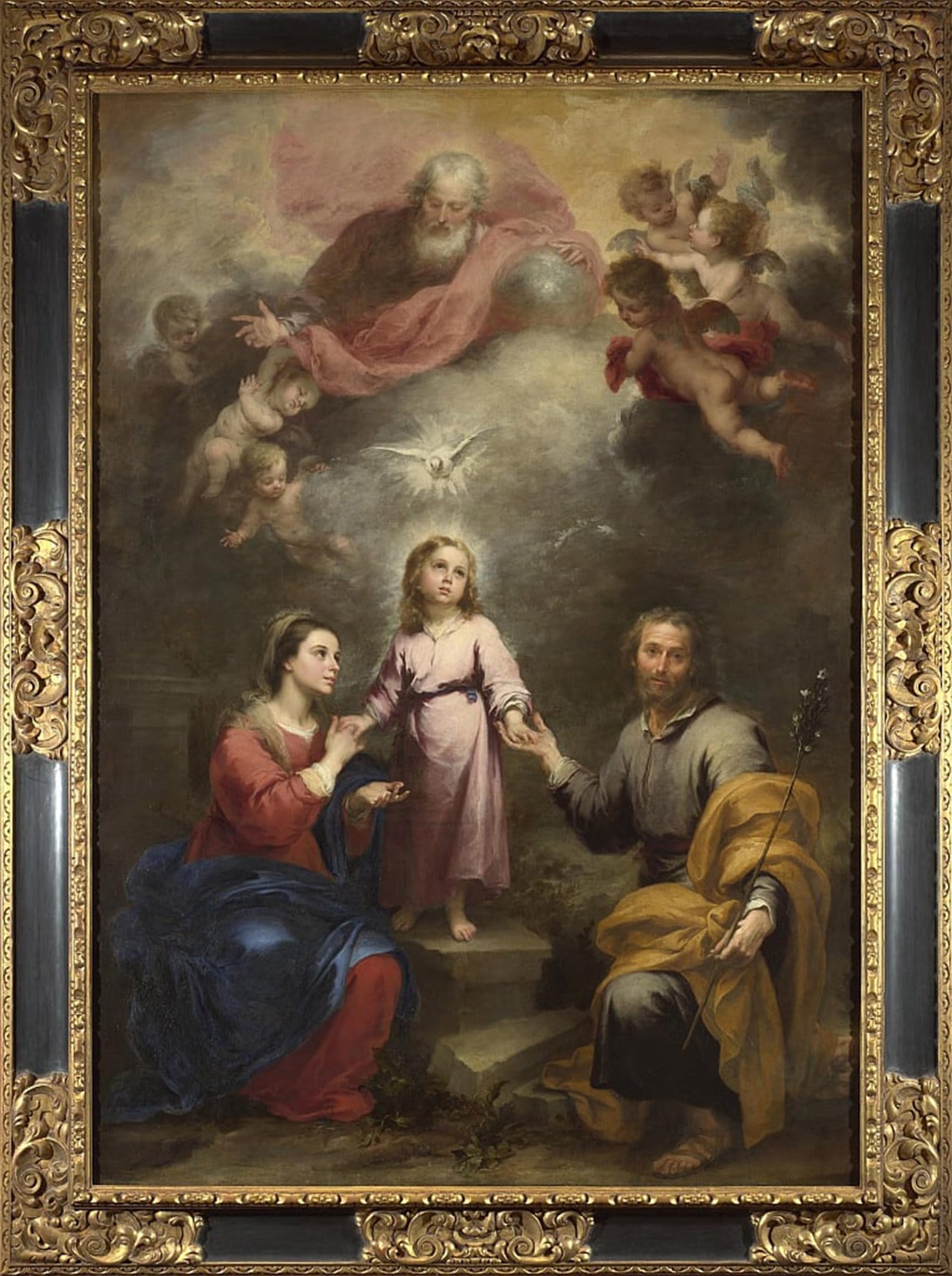 Affiche les Trinités Célestes et Terrestres Murillo Toile 60x90cm