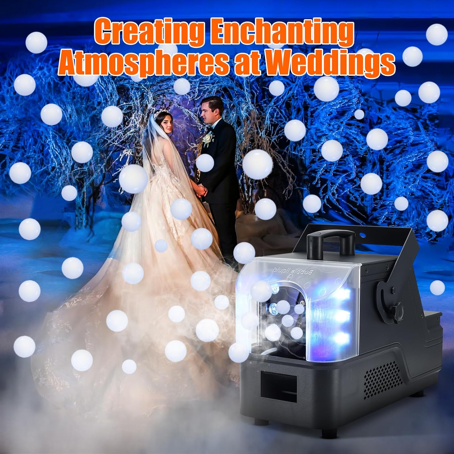 Fog Bubble Machine 900W 3 in 1 Smoke Bubble Machine with Lights for Halloween Party Outdoor Indoor DJ Wedding Photography