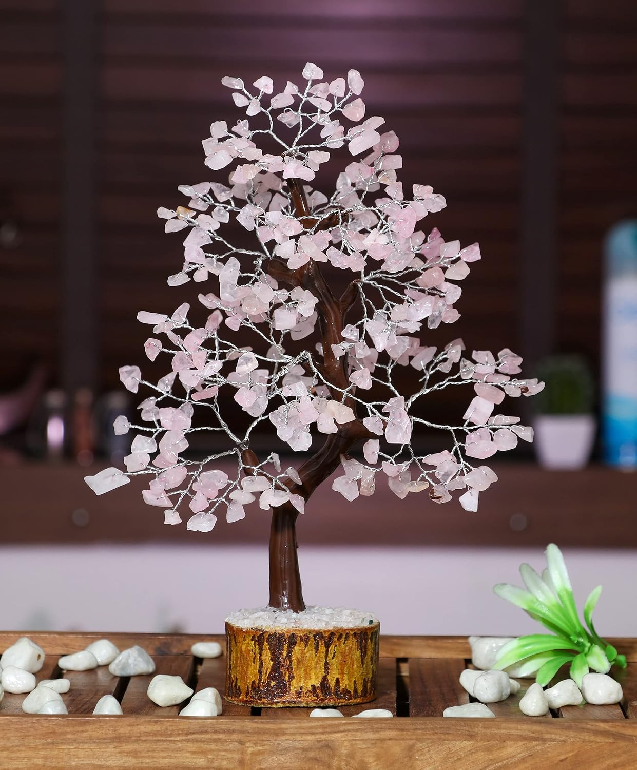 Crocon Rose Quartz Crystal Tree Cute Room Decor & Pink Home Decor Healing crystals Tree of Life Chakra Tree Birthday Gifts for Women Mum Her Sister House warming Gifts unique Spiritual Presents Gift - Image 5