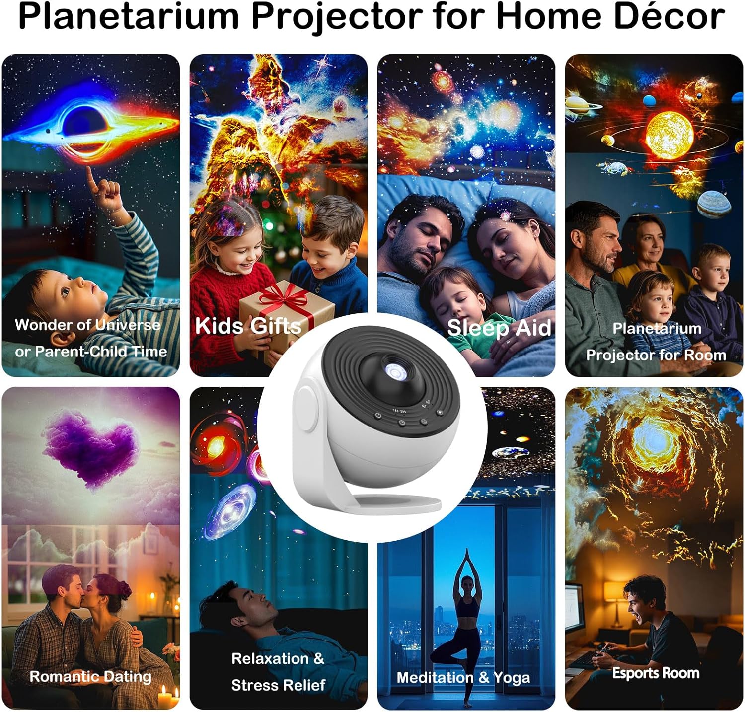 Star Projector Pro Night Light with Speaker,Planetarium Projector with Remote,13Film Disc & 15White Noise,Timer,360° Rotation Speed,Galaxy Projector for Bedroom,Home Theater,Meditation,Party