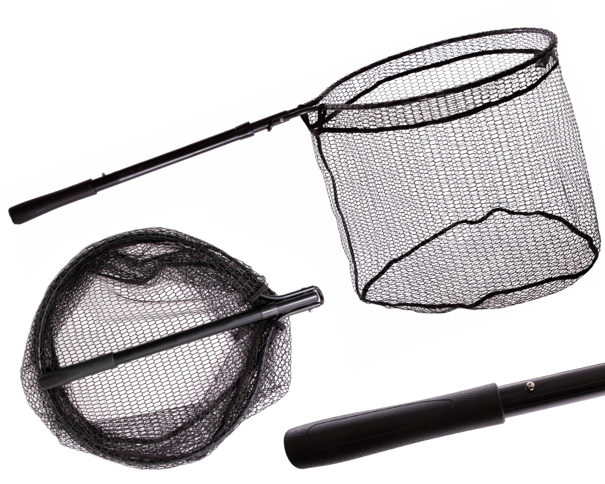 Wild Devil Baits Automatic Landing Net Einhand Spinn Kescher Raubfischkescher Faltbar Gummiert