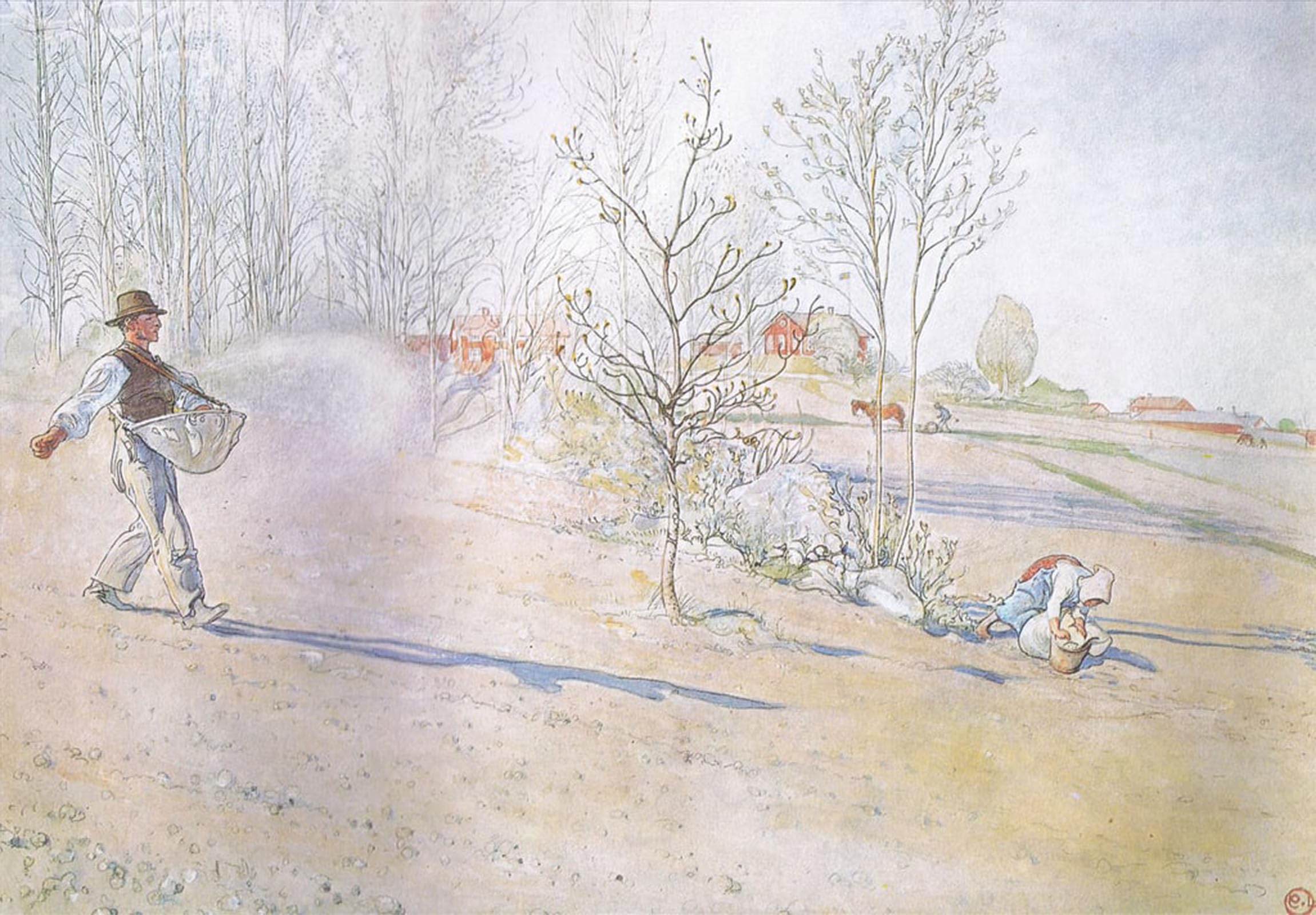 Impression Carl Larsson Johan a transporté l'avoine affiche haut de gamme