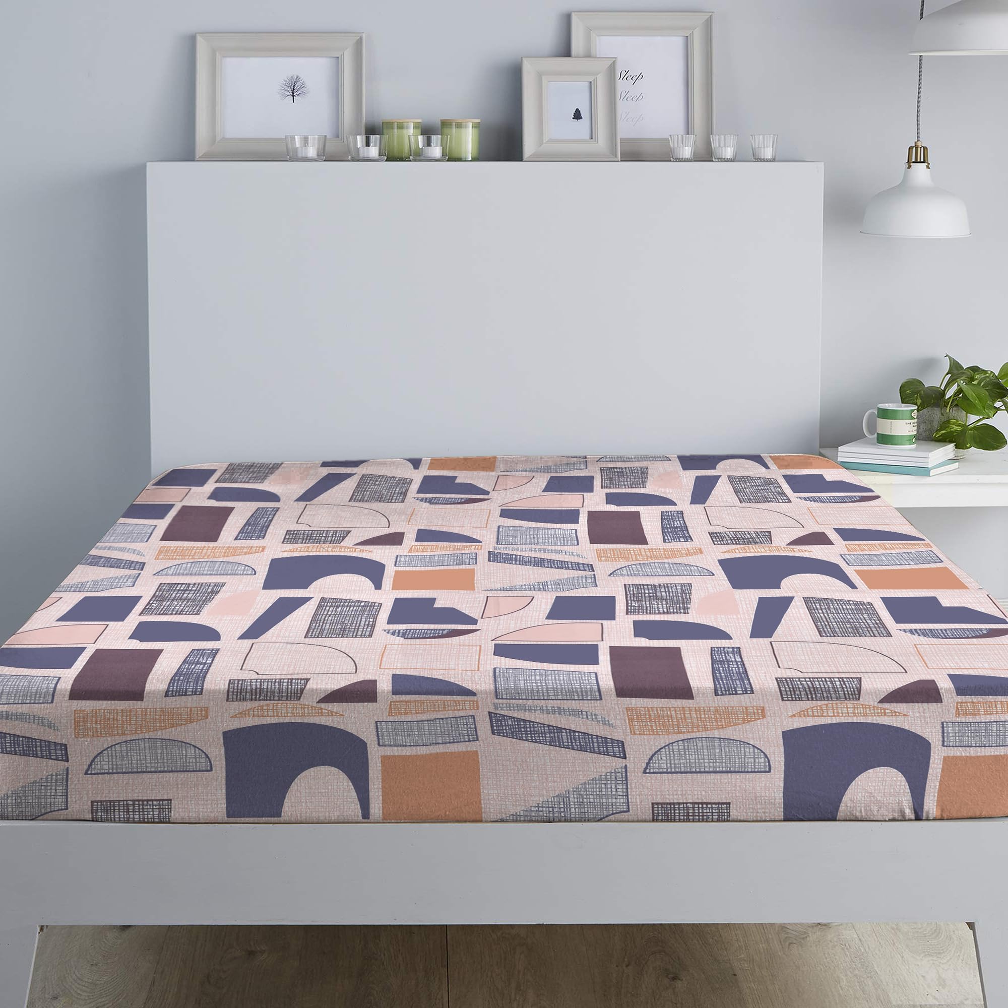 RAYBedding Luxury Printed Floral Pack of 2 Fitted Sheet Double Bed – Deep Fitted Sheet 137x190cm + 35cm Deep Corner Elasticated Bed Sheet — image 1