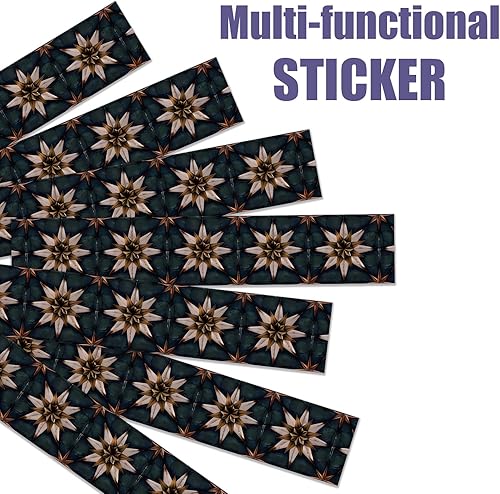 Miniatura 4 de PLIGREAT 15 tiras de calcomanías vintage para escaleras, despegar y pegar, calcomanías bohemias de 7.1 x 39 pulgadas, calcomanías de vinilo