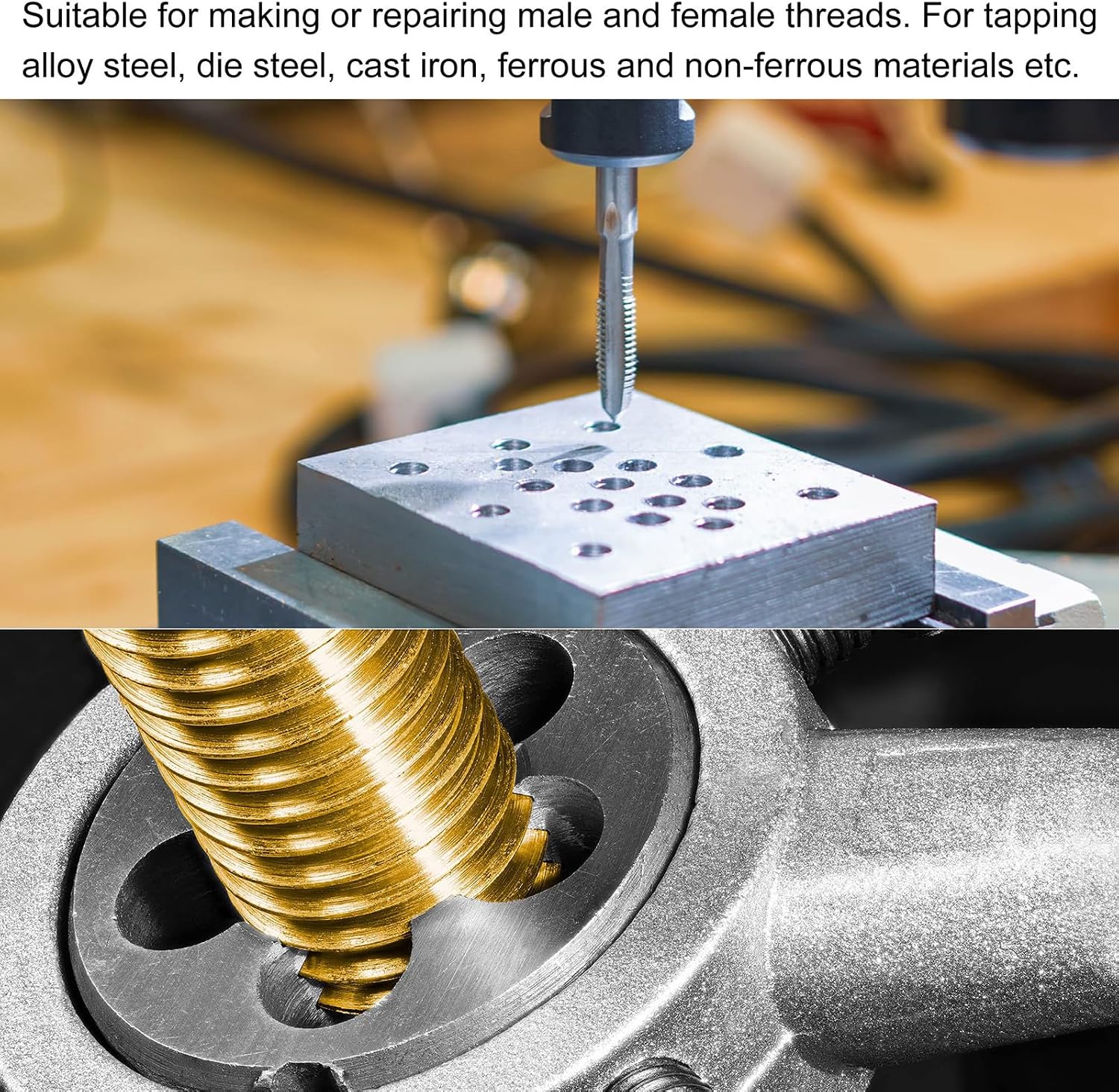 Tap and Die Sets,M16x2 Metric Left Hand Screw Thread Straight Flute Tap with Round Threading Die,Tap & Die Kit for Nut Screw Bolt Thread Repair