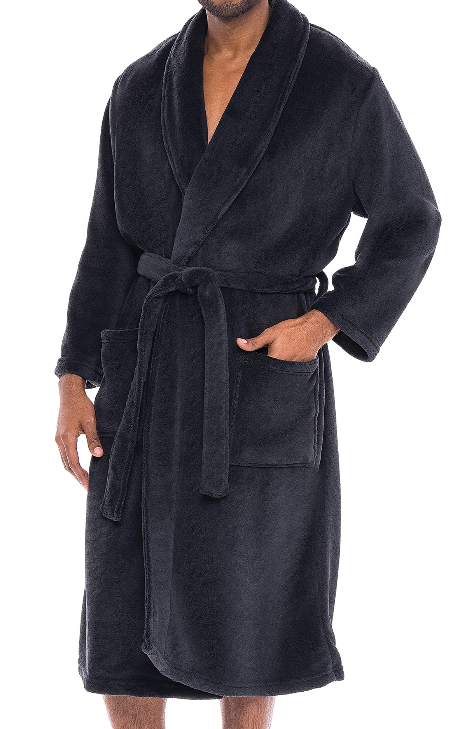 Alexander Del RossaDel Rossa Men's Classic Fleece Shawl Collar Bathrobe Robe