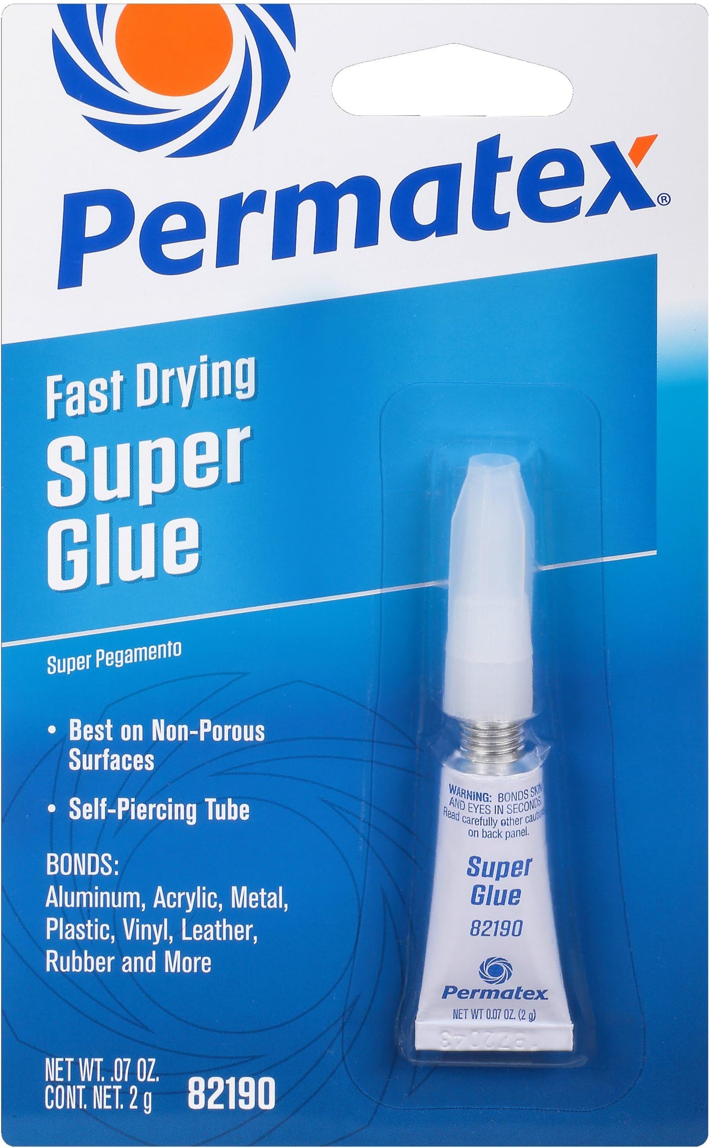 Permatex 82190 Super Glue, 2 g, Blue