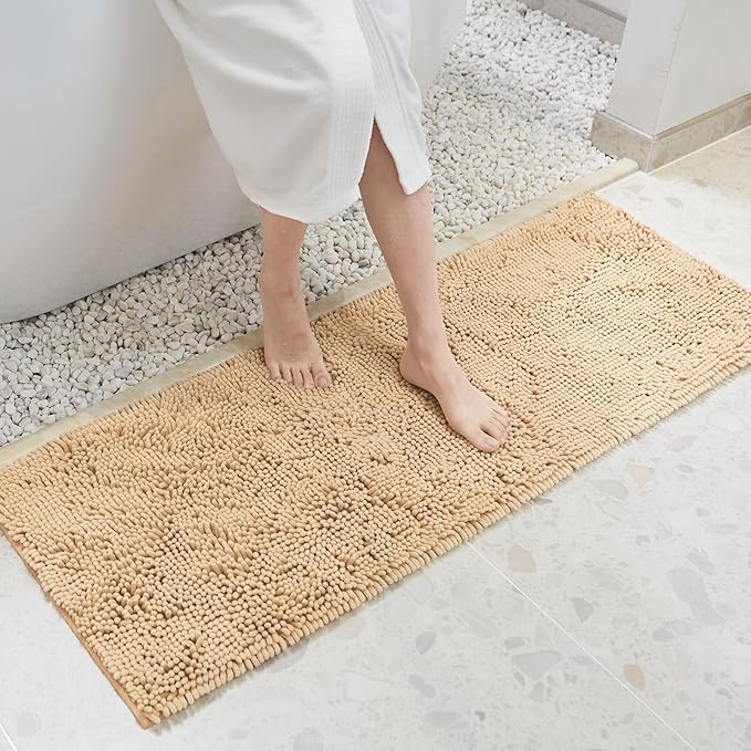 Amazon.com: TECHMILLY Soft Fluffy Chenille Long Bathroom Rugs Runners ...