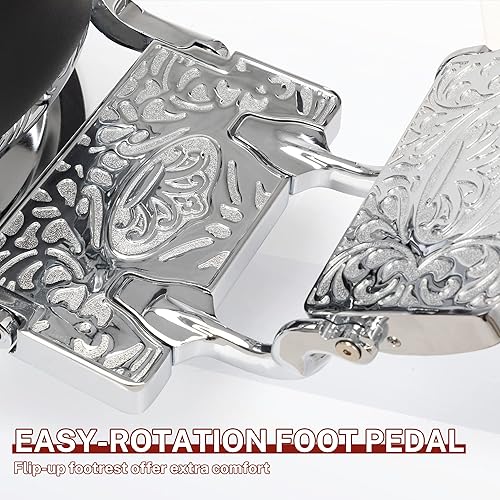 Miniatura 8 de Silla de peluquería vintage resellable para peluquería, silla de salón profesional con metal resistente, silla reclinable hidráulica para salón de