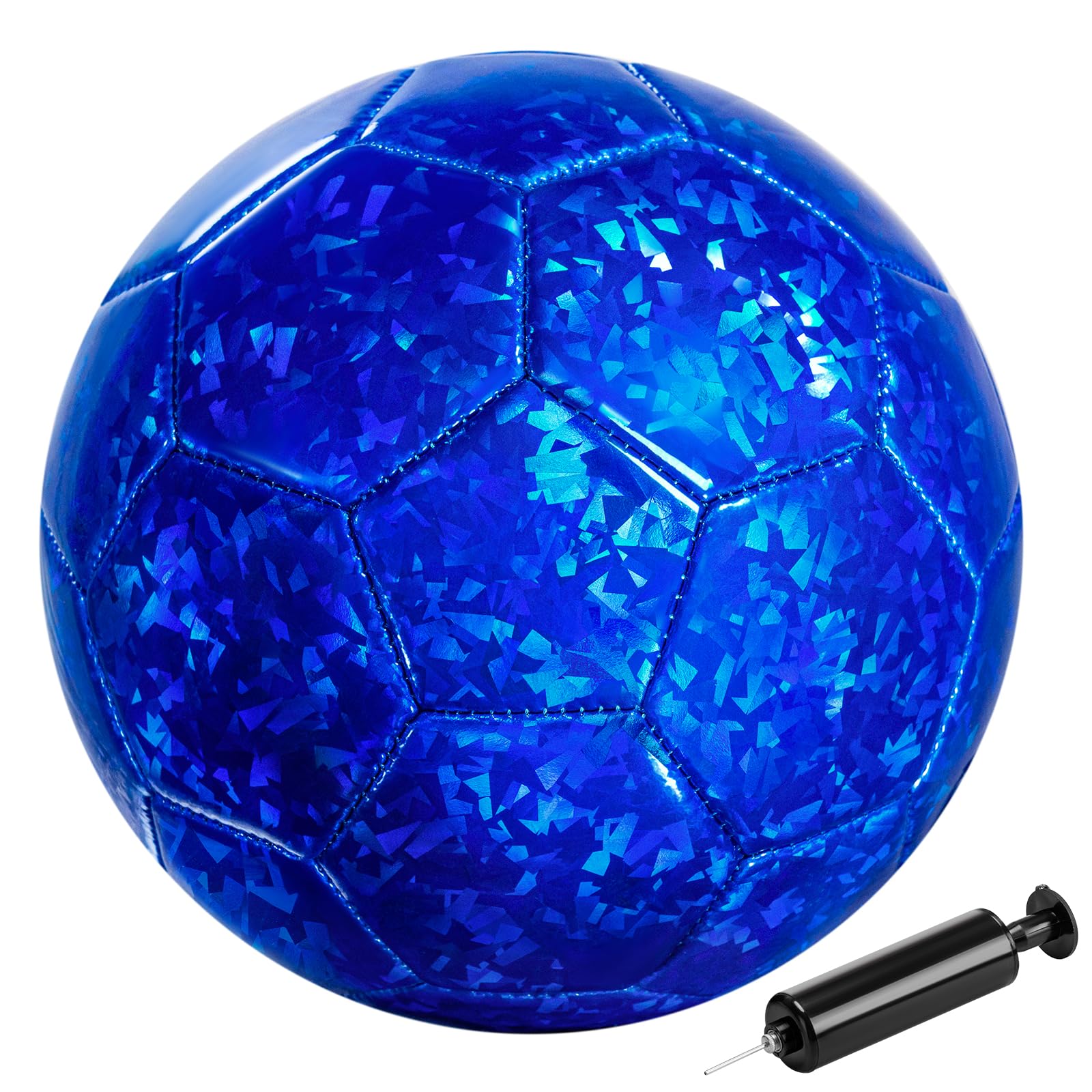 Vastoy Glittery Size 3 Kids Football for Age 3 4 5 6 7 8, 7 Inch Toddlers Football with Love Laser Pattern