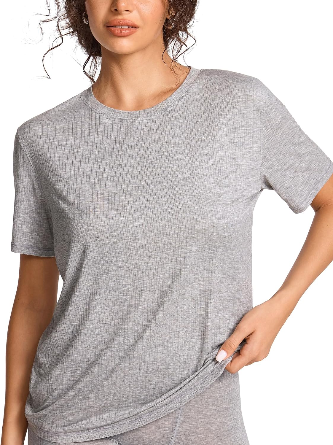 Women's Natrelax Pajamas Tops Short Sleeve Oversized T-Shirt Modal Boyfriend Tee Comfort Basic Lounge Sleepwear