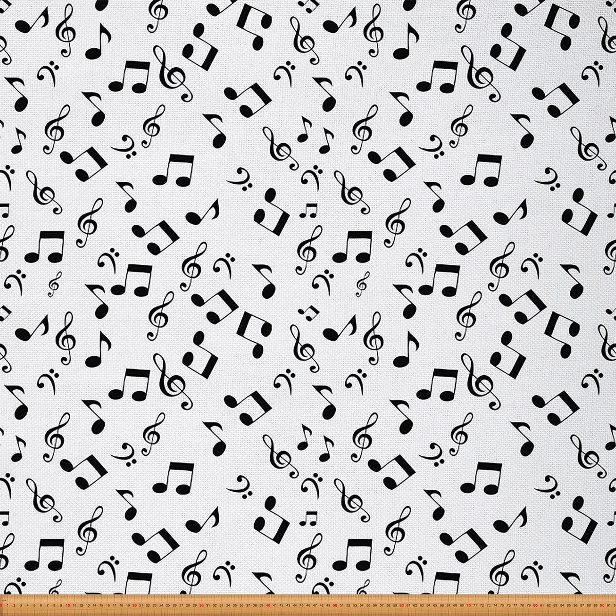 Abstract Music Upholstery Fabric by The Yard,Musical Note Outdoor Fabric by The Yard,Abstract Fabric for Upholstery and DIY Projects,3 Yards,(L276*W150cm) Black White