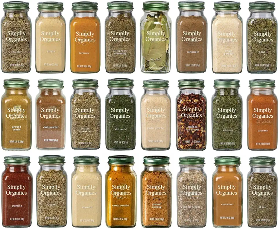 Simplly Organics Herbs, Spices and Seasonings Assorted Variety Sampler Gift Set - By Veher (24-Pack)