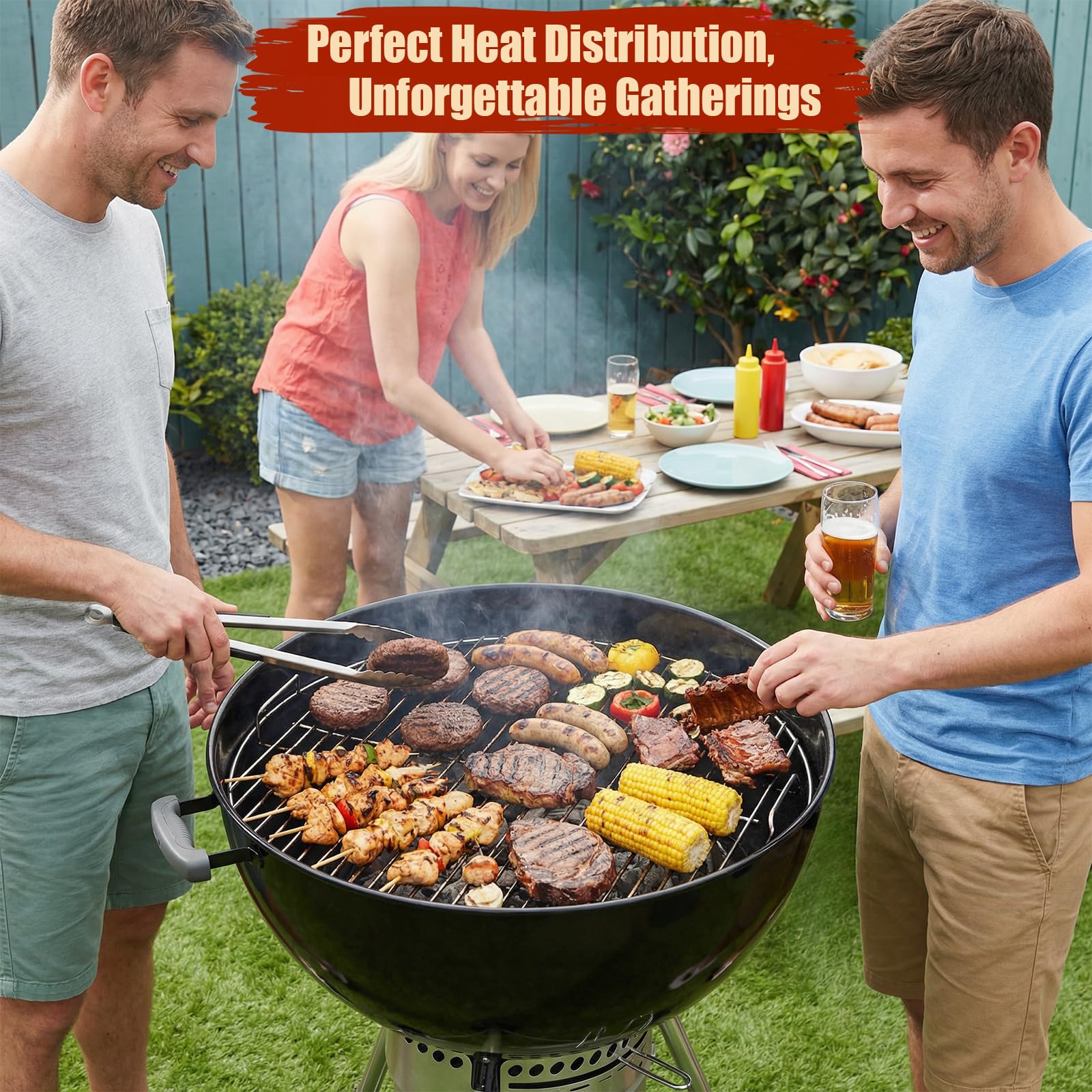 Denmay 7441 Grille à Charbon de Bois 43 cm DIA (Pas de Grille de Cuisson) pour barbecues Weber 57 cm DIA Kettle, Weber One-Touch Silver, Bar-B-Kettle, Master-Touch et One-Touch Grills à Charbon
