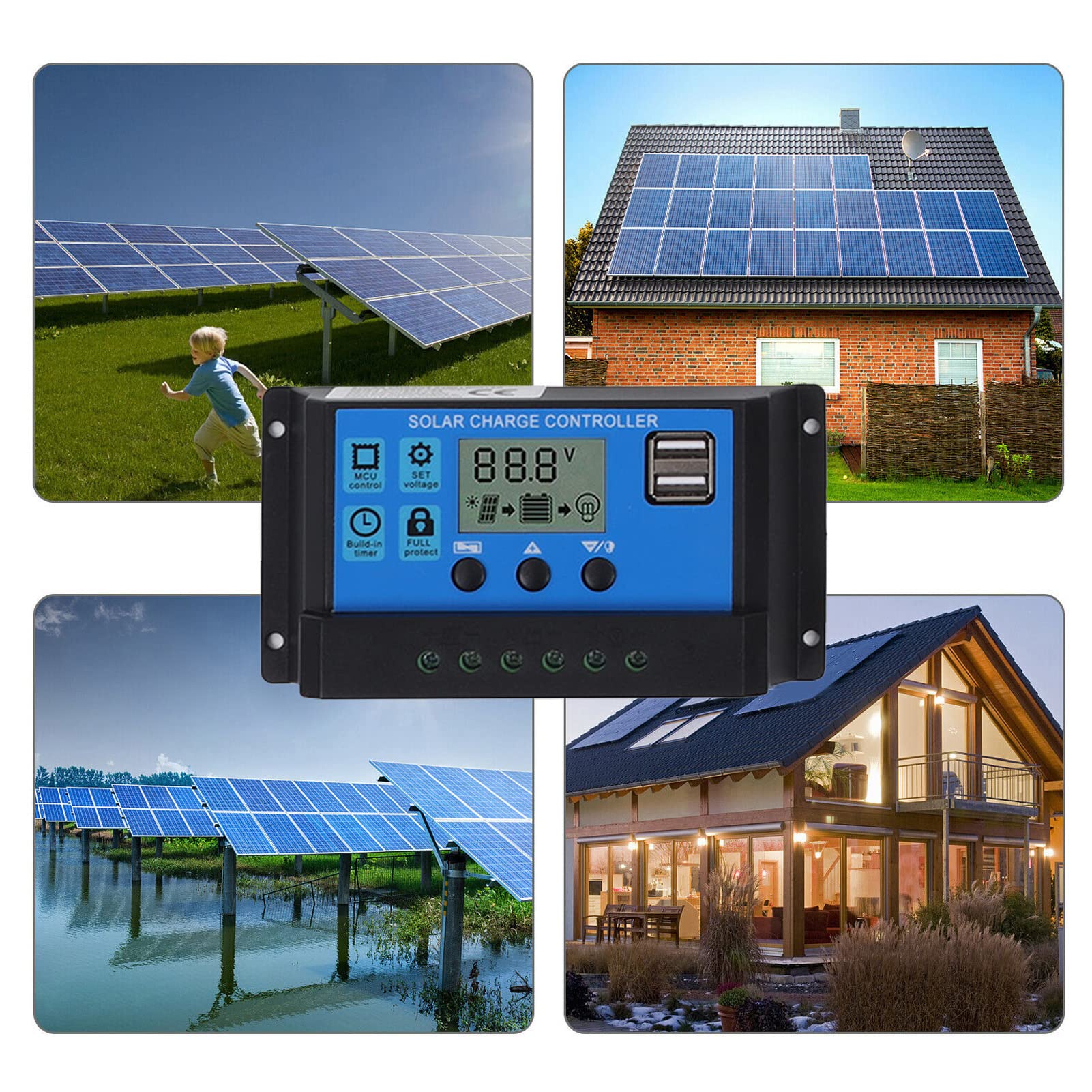 Pannello solare monocristallino flessibile da 30 W con controller solare da 50 A per batteria da 12 V