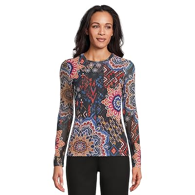 Johnny Was Natalie Long Sleeve Mesh T Shirts Women