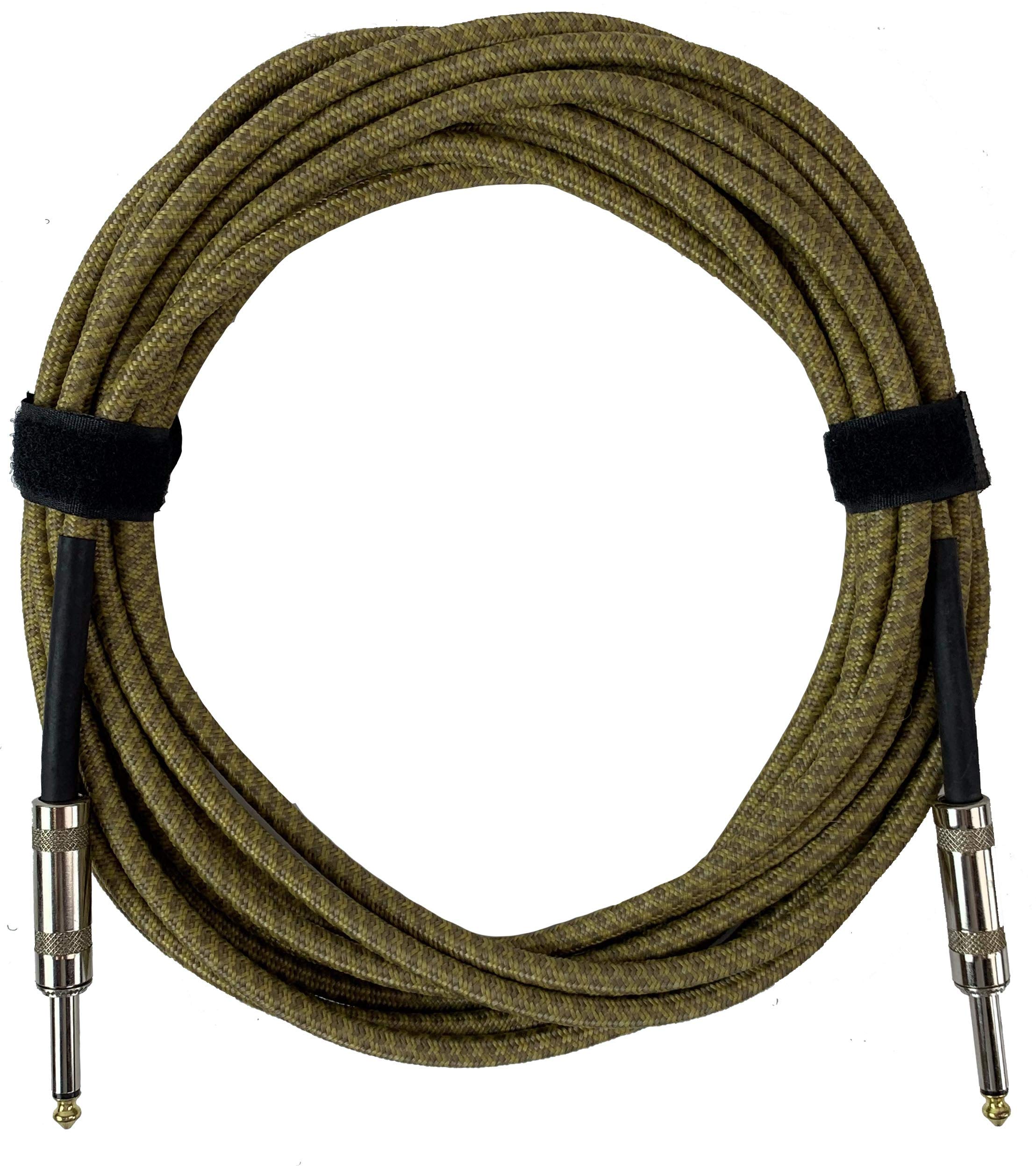 Gearlux Cable de instrumento/cable de guitarra profesional de 1/4 pulgadas a 1/4 pulgadas, tweed, 10 pies, paquete de 3