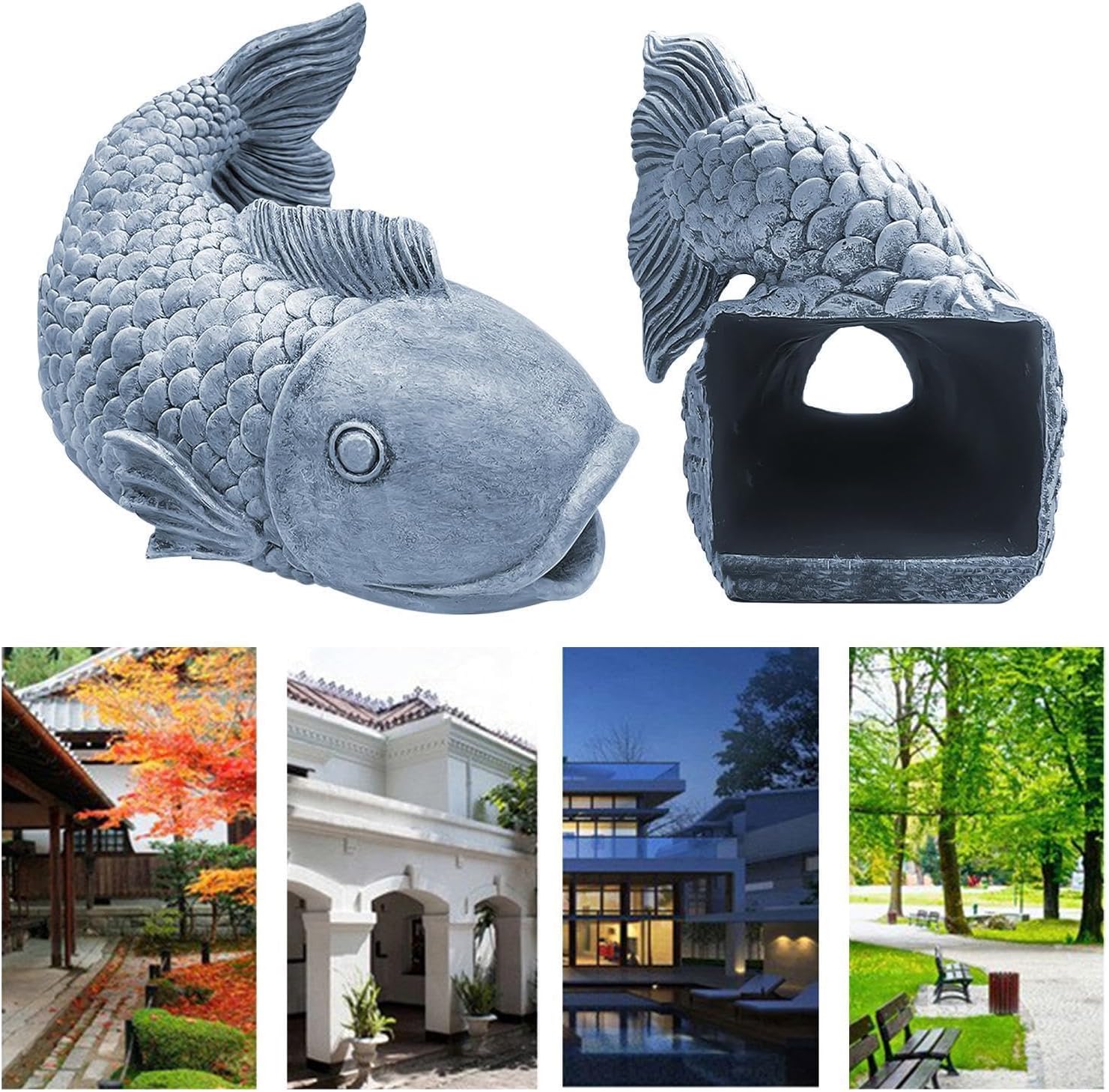 Downspout Diverter Resin, Fish Shape Extender, Dynamic Sculpture Water Block, Residential Lawn Garden Yard Patio Outdoor Daily Routine, for Confidence Comfort Safety Organization Hygiene Care