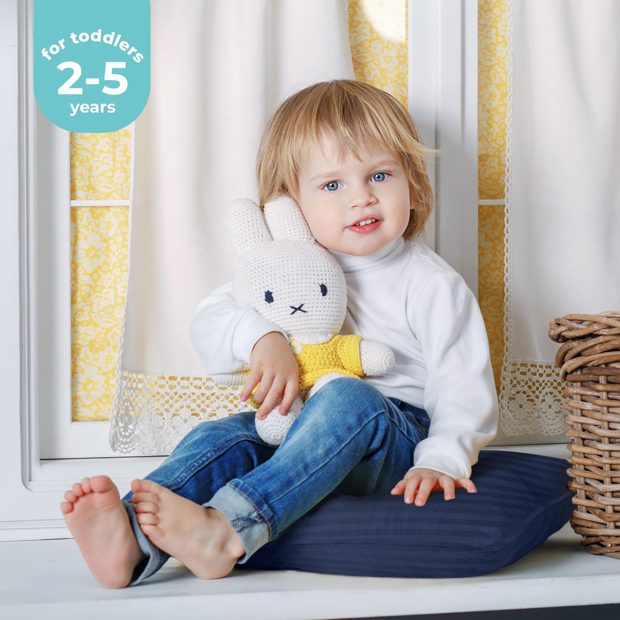 Utopia Bedding Almohada para niños pequeños (azul marino, paquete de 2), almohadas de 13 x 18 pulgadas para dormir, funda de mezcla de algodón suave y transpirable, almohada para niños pequeños