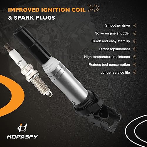 Miniatura 2 de Bobina de encendido UF598 Paquete y bujías Juego de 4 compatibles con Mini Cooper Countryman 2011-2016, Mini Cooper Paceman 2013-2016, Mini Cooper