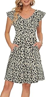 Sponsored You’re seeing this ad based on the product’s relevance to your search query.Learn more about this advertisement PLOKNRD Summer Dress Women's V-Neck Midi Dresses with Pockets Knee-Length Petals Short Sleeve Casual Beach Dresses