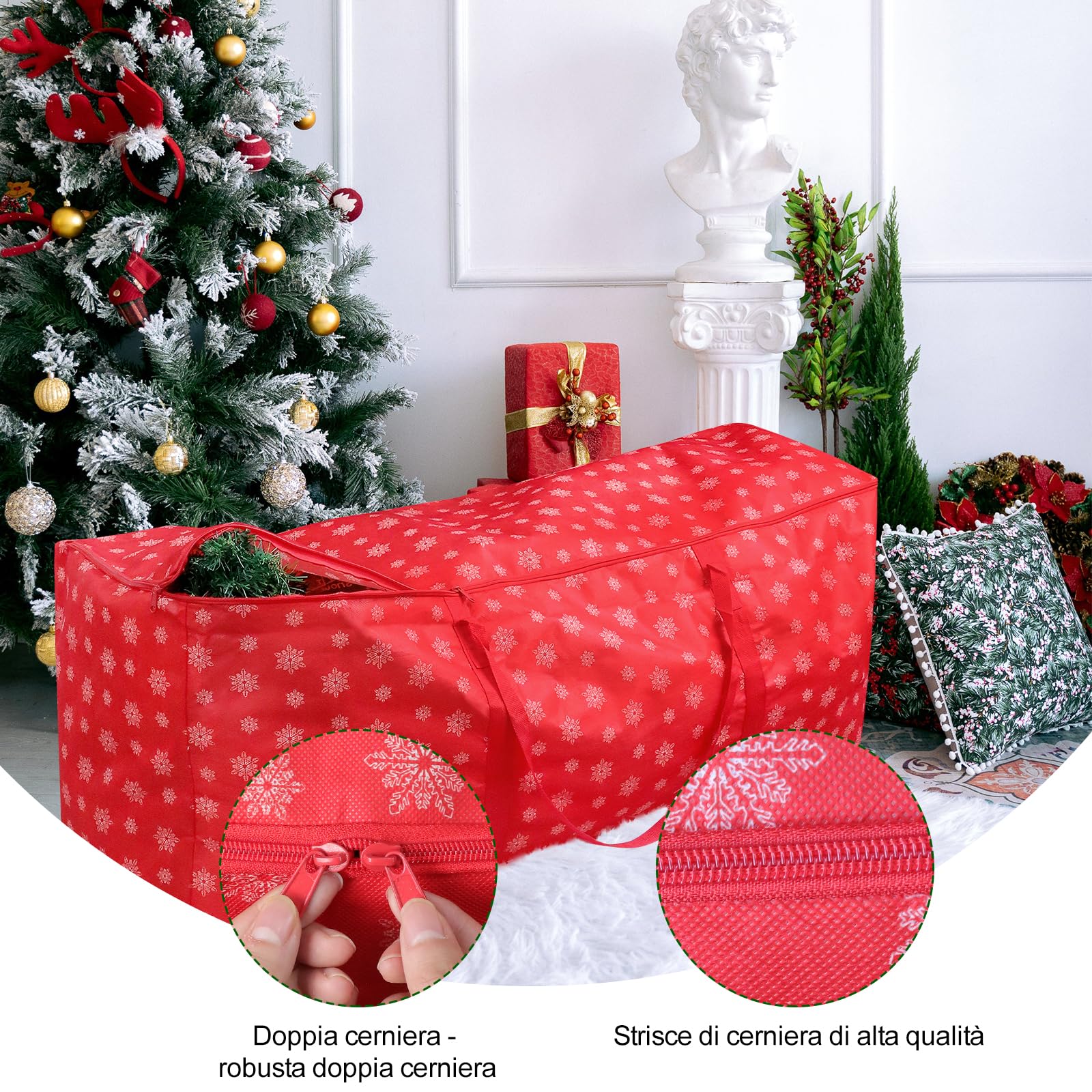 Borsa per Albero di Natale, Borsa Portaoggetti per Albero di Natale per 7.5FT. Alberi, Borsa per la Conservazione di Alberi di Natale Artificiali Materiale Protegge Dalla Polvere