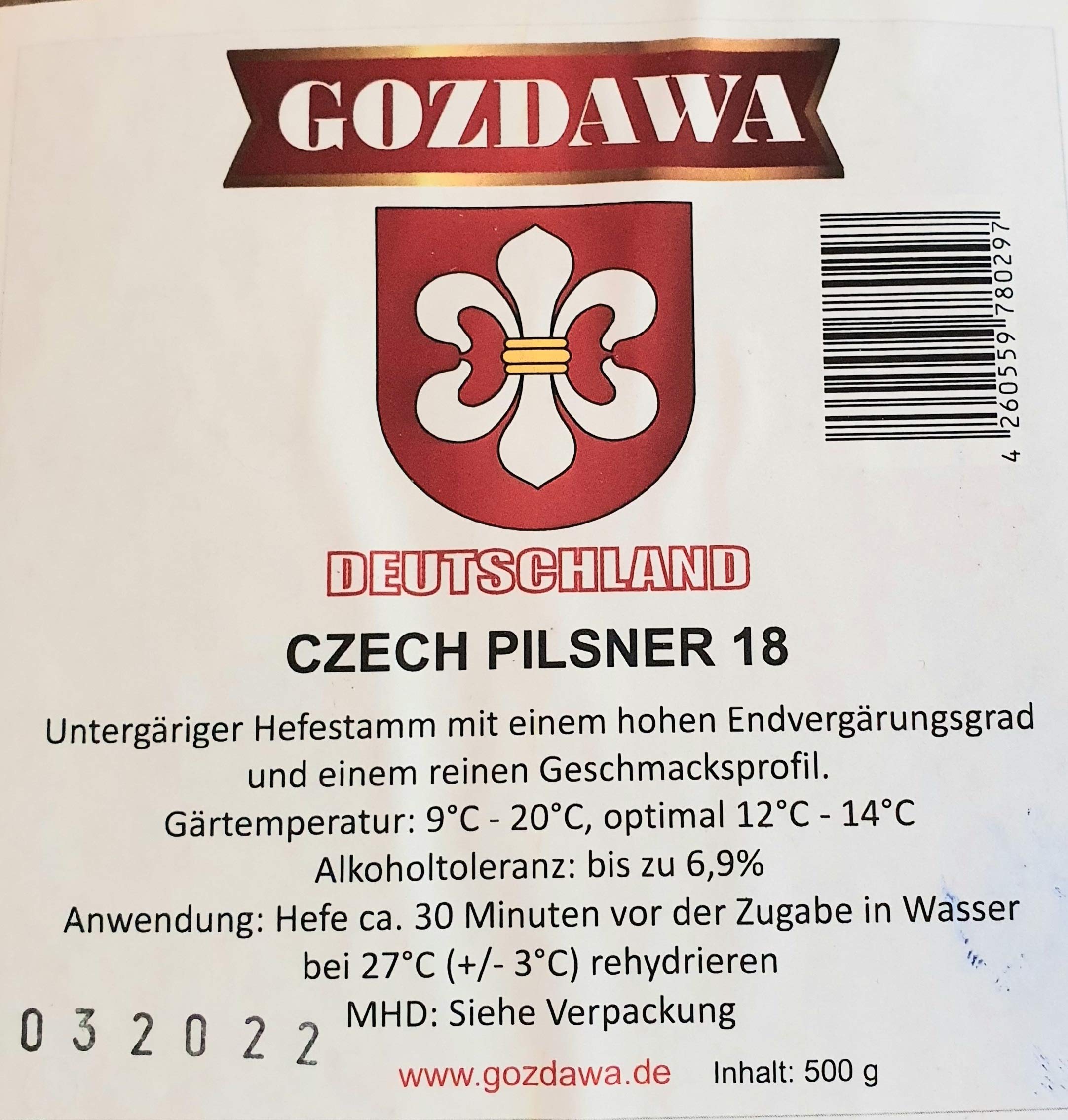 Czech Pilsner 18 - untergärige Trockenhefe 500g