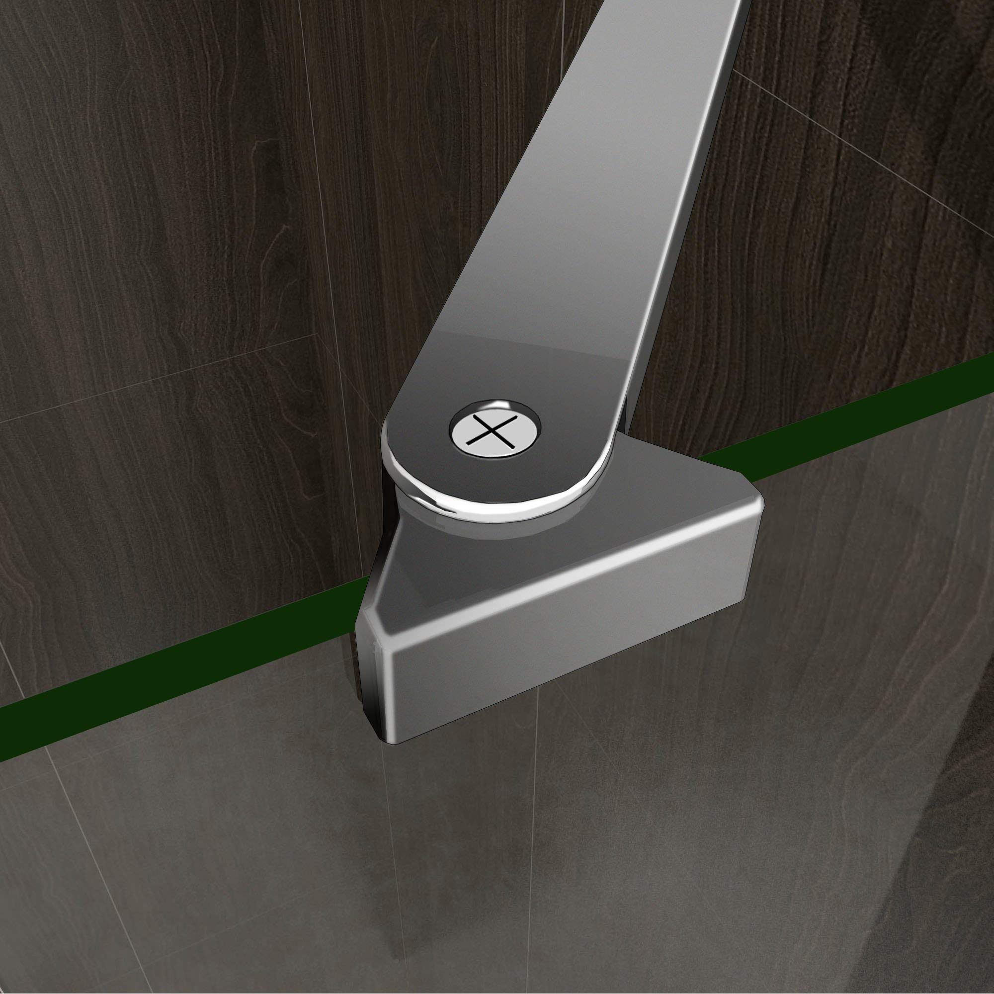 80x120x195cm Box Doccia Angolare Doppie Porte Apertura Battente-saloon Vetro Trasparente Anticalcare Con Barre Stabilizzatrici