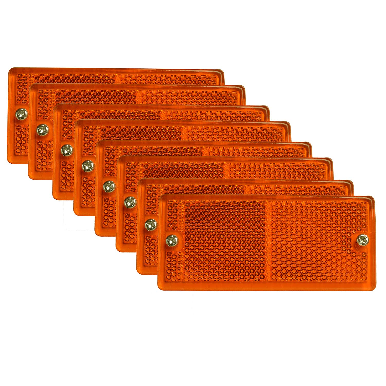 Rectangular Safety Reflector Amber with Screws Suitable for Truck I Commercial Vehicles I Earth Movers I Universal Applications (8) (B098NNXKNK) Amazon Price History, Amazon Price Tracker