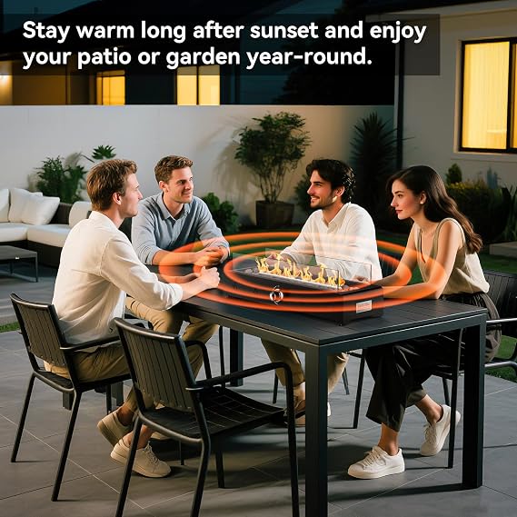 Onlyfire 28'' Outdoor Tabletop Fire Pit Propane Gas Bottom-mounted Firepit