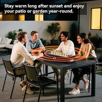 Onlyfire 28'' Outdoor Tabletop Fire Pit Propane Gas Bottom-mounted Firepit