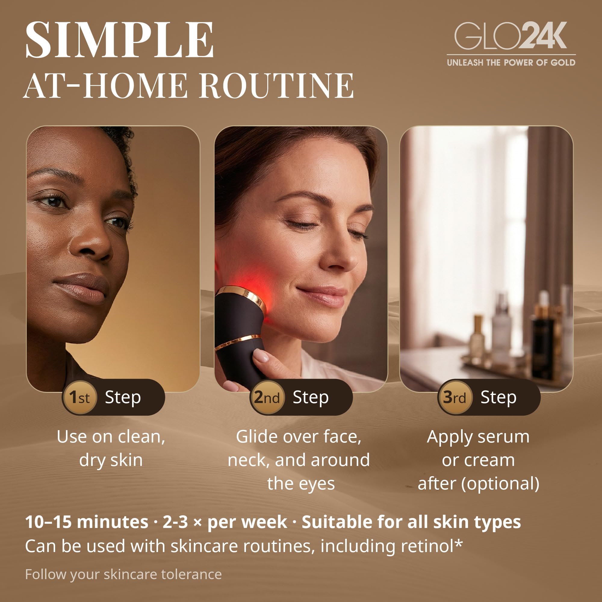 Amazon.com: GLO24K Red Light Beauty Device for Face & Neck – 3-in