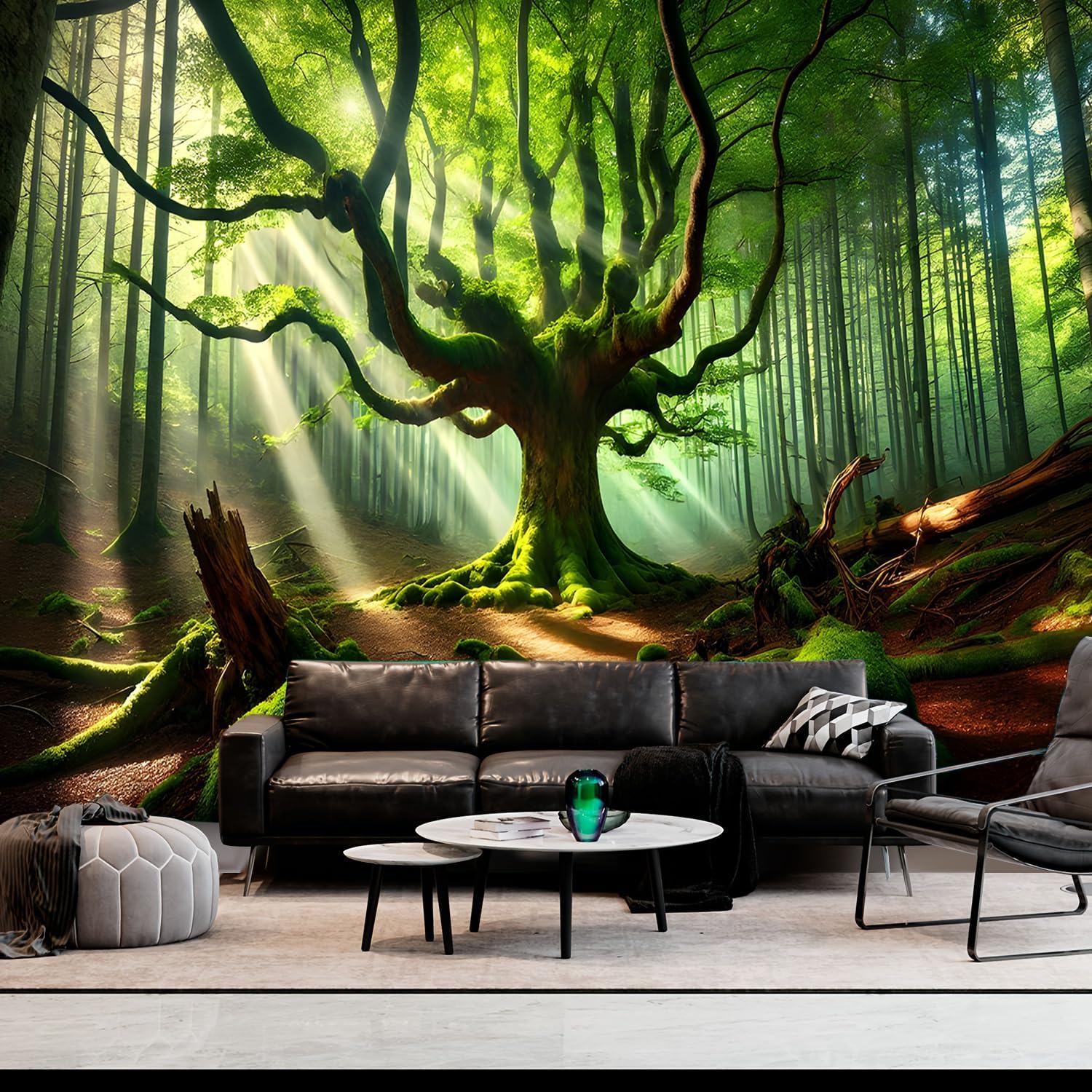 Amazon.com: BSFHH Nature Tapestry Forest Tree Sea Cave Wall Hanging ...