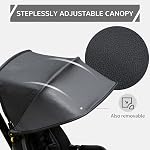 Tricycle Qaba pour tout-petit 5 en 1, tricycle pour enfants, se plie et se transforme en poussette, dossier réglable et auvent incurvé, garde-corps et poignée amovibles pour 1-5 ans, Noir