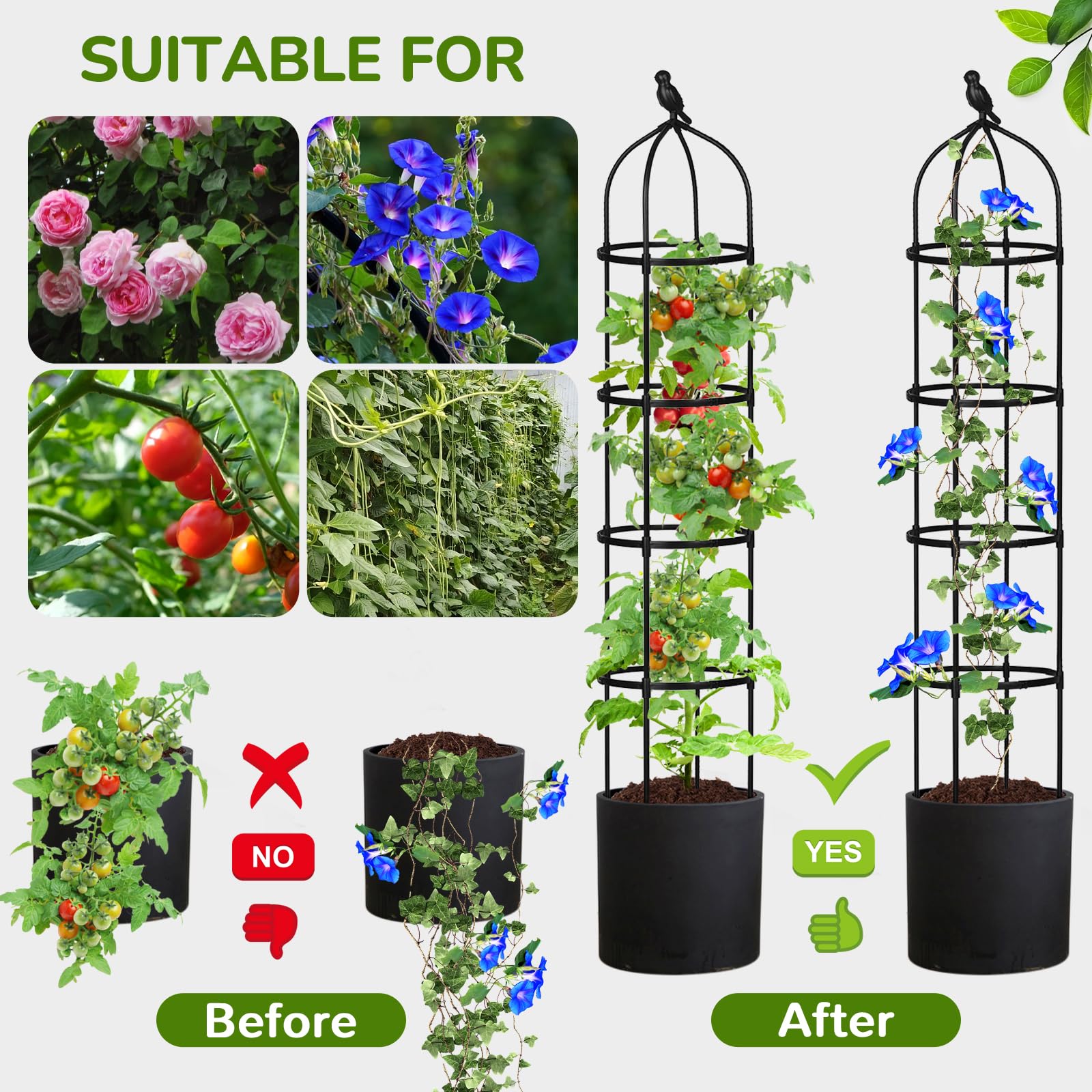 Enrejado De Obelisco De Jardín De Metal, Resistente A La Intemperie, image size:1600x1600