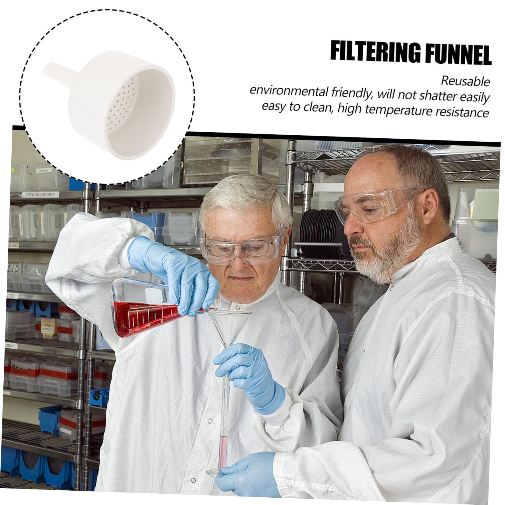 Imbuto Ceramico da Laboratorio 1 Pezzo Bianco Rotondo | Filtrazione Sperimentale, Struttura Durata Chimica Elevata, Strumento Tecnico per Ceramica