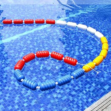 Swimming Pool Safety Rope Float Line Divider Rope Swimming Pool Rope Line with Buoy, Polyethylene Floating Safety Lane Divider Ropes, for Dangerous Area, Deep Shallow End, Outdoor Bath
