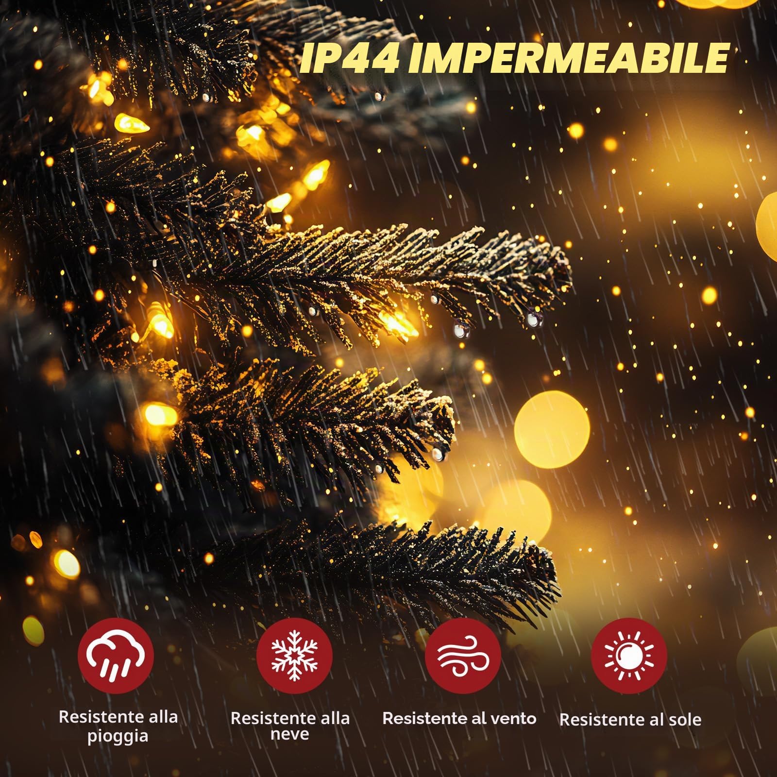 SALCAR Catena Luminosa a Grappolo, 1500LED 15M Luci Natale Esterno con 8 Modalità, Impermeabile IP44 Luci Natalizie Decorative per Albero Natale Giardino Interno Patio Festa Casa, Bianco Caldo