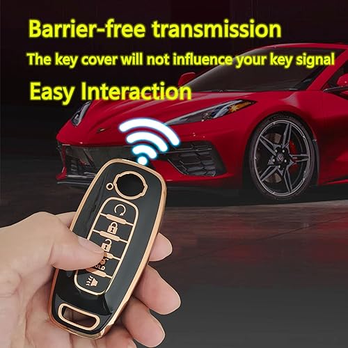 Miniatura 6 de Funda para llavero Nissan con llavero para Nissan Pathfinder Rogue 2023-2024 (5 botones) (para Nissan C, negro)