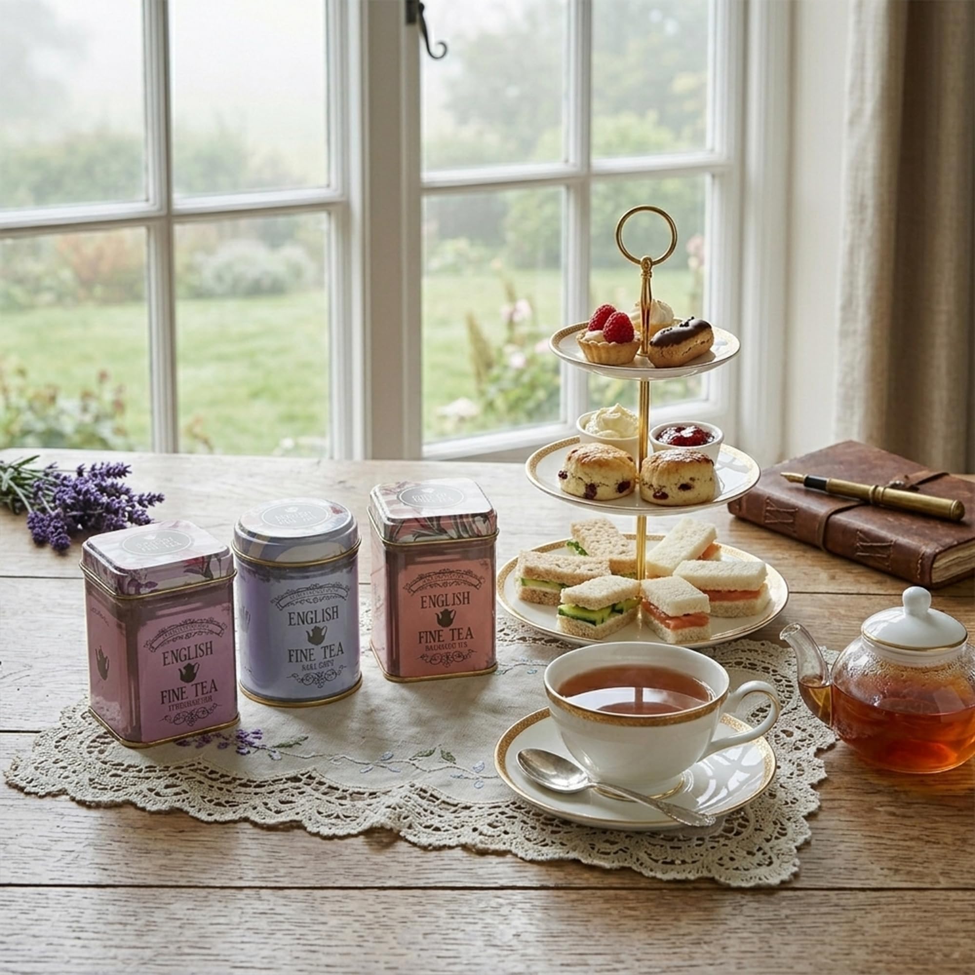 Snapklik.com : New English Teas Vintage Floral Mini Tea Tins