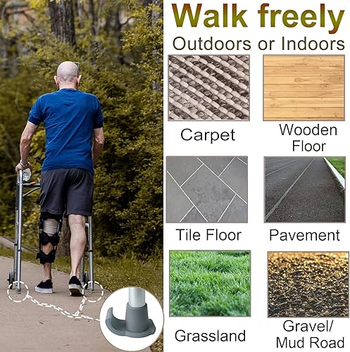 Miniatura 2 de Aliseniors Deslizadores de Esquí para Andador - Paquete de 2 Accesorios Universales para Andador para Personas Mayores con Andadores Plegables -