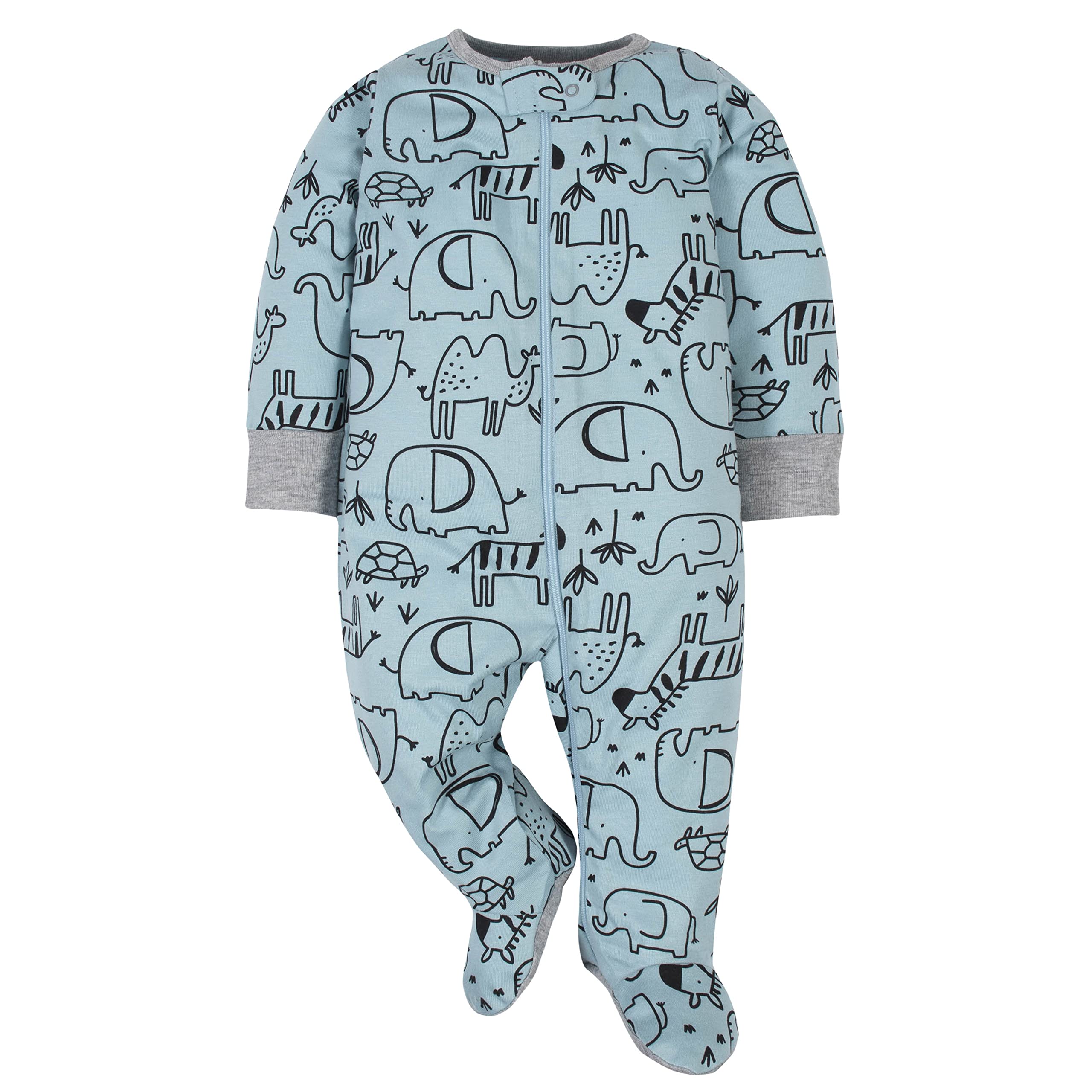 Gerber - Juego de 4 pijamas tipo mameluco con diseño de la jungla para bebé niño
