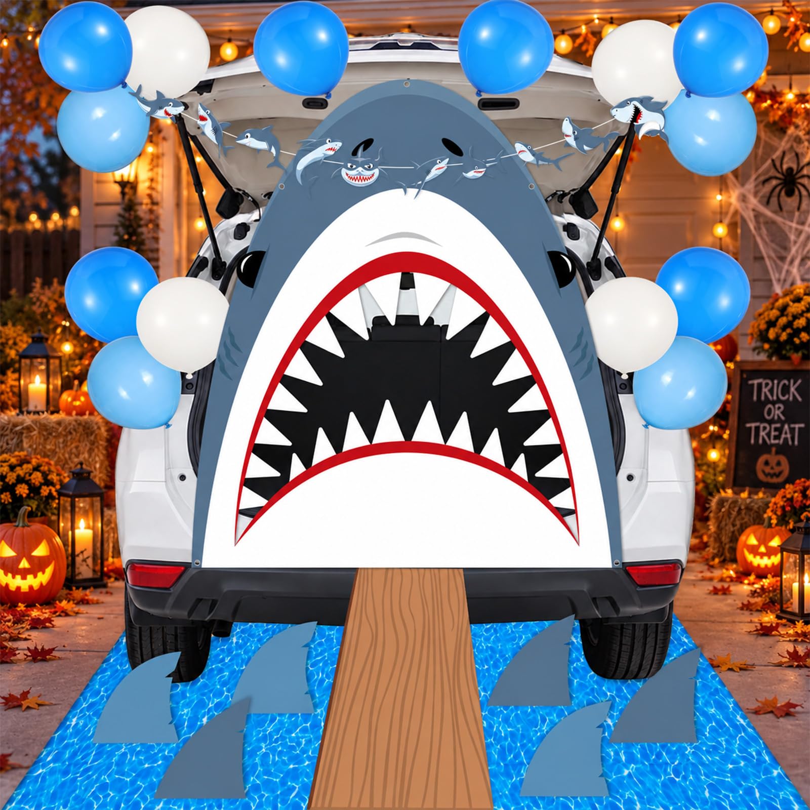 40pcs Halloween Shark Trunk or Treat Car Decor Kit for Garage Door Archway