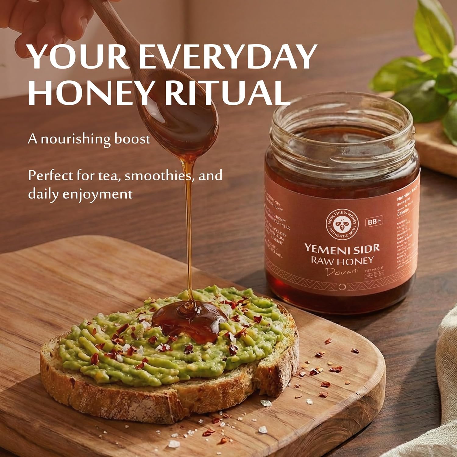 Raw Yemeni Sidr Honey BB+ Grade | Glass Jar | Unpasteurized, Unfiltered & Unheated | Authentic Monofloral Do’ani Sidr Honey from Sidr (Jujube Ziziphus) Trees | 100% Pure & Natural | 10oz / 284g