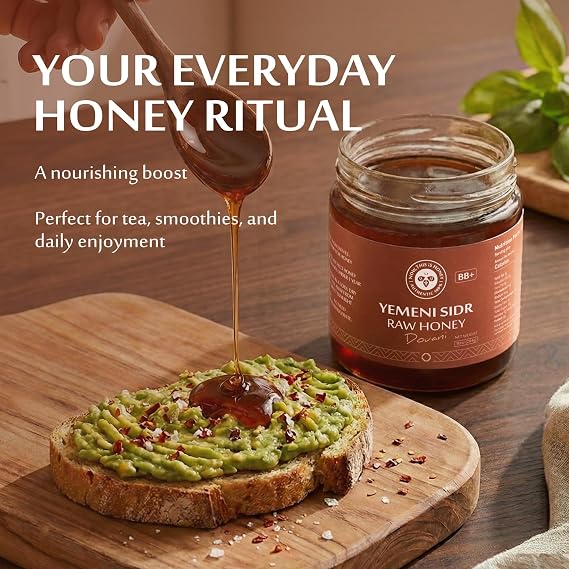 Raw Yemeni Sidr Honey BB+ Grade | Glass Jar | Unpasteurized, Unfiltered & Unheated | Authentic Monofloral Doani Sidr Honey from Sidr (Jujube Ziziphus) Trees | 100% Pure & Natural | 10oz / 284g