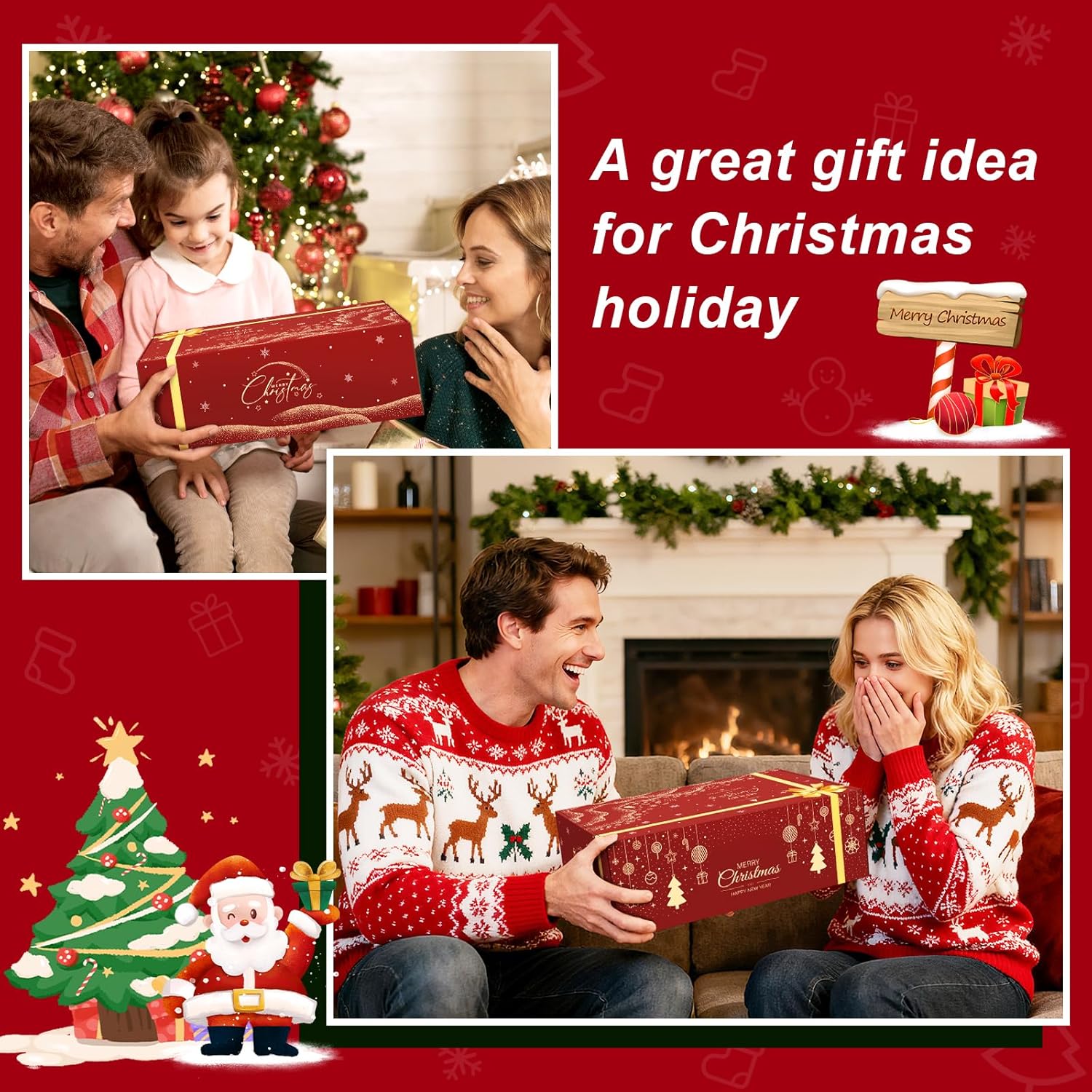 QIKSION 16oz Christmas Coffee Mugs, Large Hot Chocolate Mugs Set of 6, Holiday Cocoa Ceramic Mug Gift Set for Family, Friends and Colleagues - Image 6