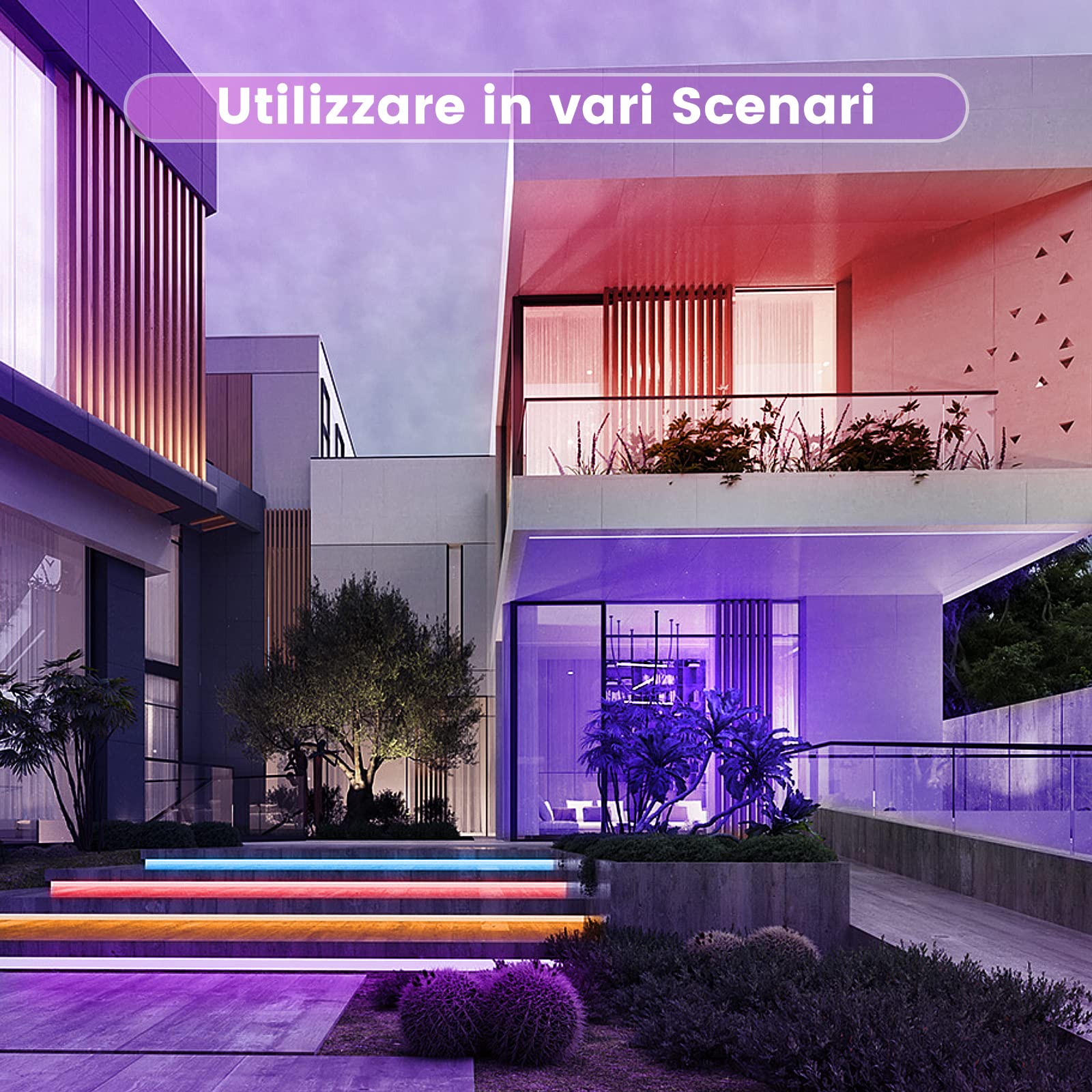 Beaeet Striscia Led 5 Metri, Led Striscia Comandabile Tramite app E telecomando,Strisce Led Sincronizzazione Musicale,per Decorazioni Casa, Bar, Festa